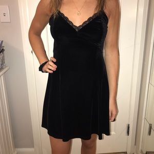 black velvet cami dress